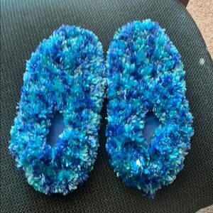 Blue Fuzzy Slippers